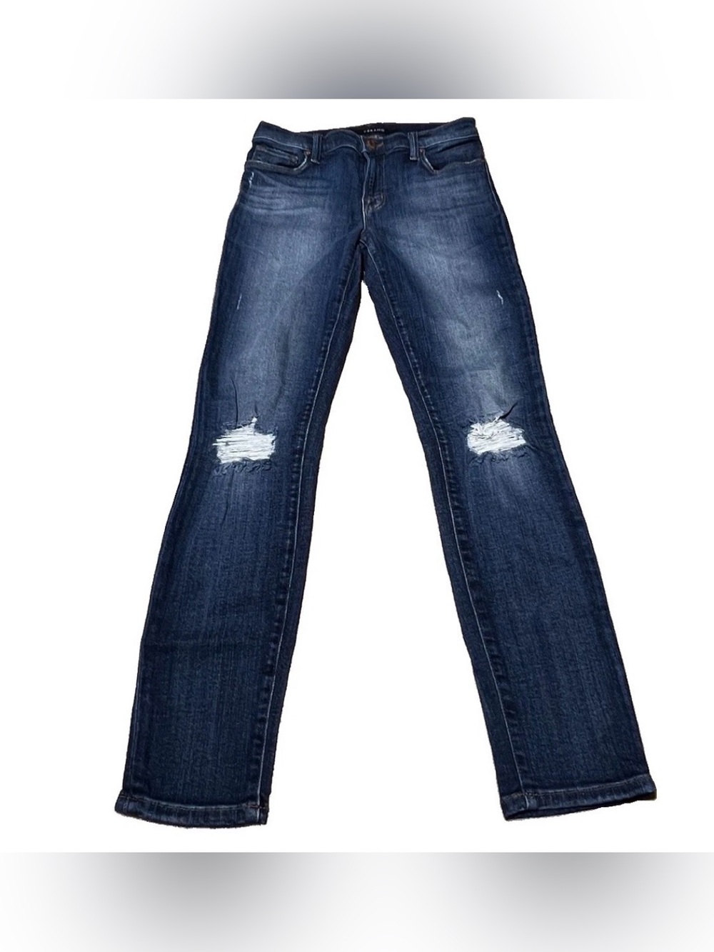 J BRAND Capri Mid Rise Skinny Stretch Destructed Stretch Blue Jeans Women’s 27